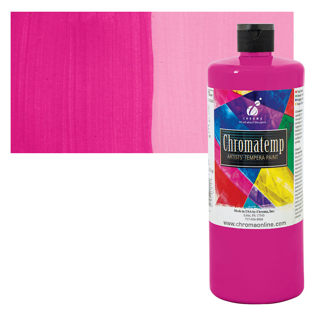 Open in modal - Chroma Chromatemp Artists' Tempera Paint - Magenta, Quart and swatch
