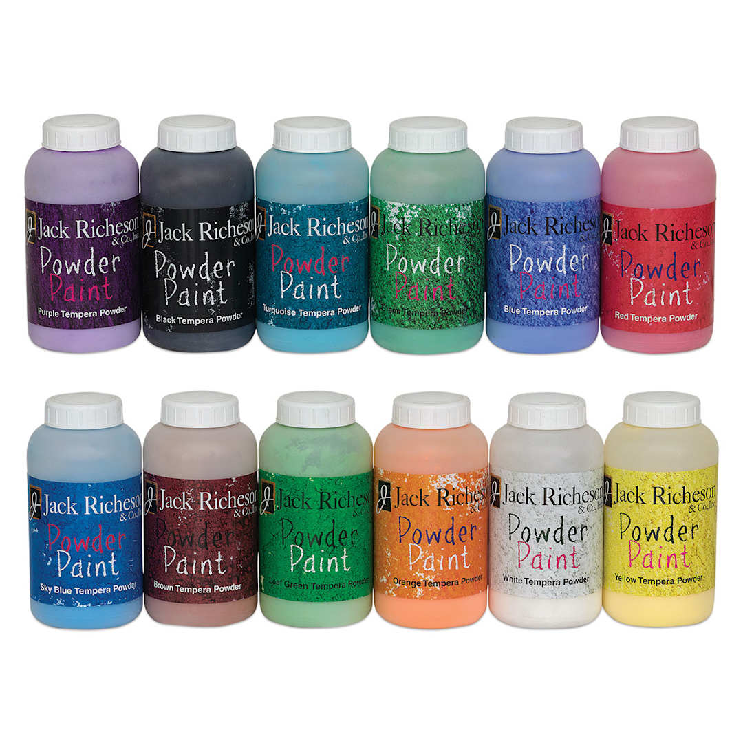 Open in modal - Richeson Powdered Tempera Paint - Set of 12 1 lb jars shown