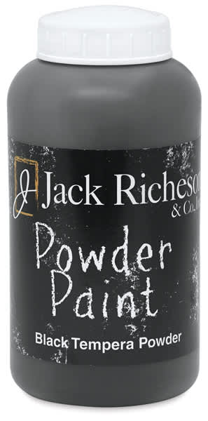 Open in modal - Richeson Powdered Tempera Paint - Front view of Black 1 lb jar
