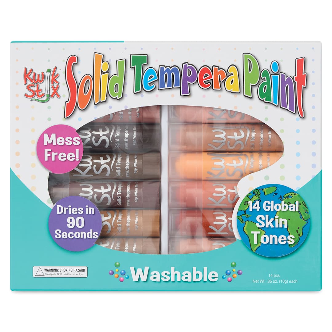 Open in modal - Kwik Stix Tempera Paint - Global Skin Tone Colors, Set of 14 (Front of package)