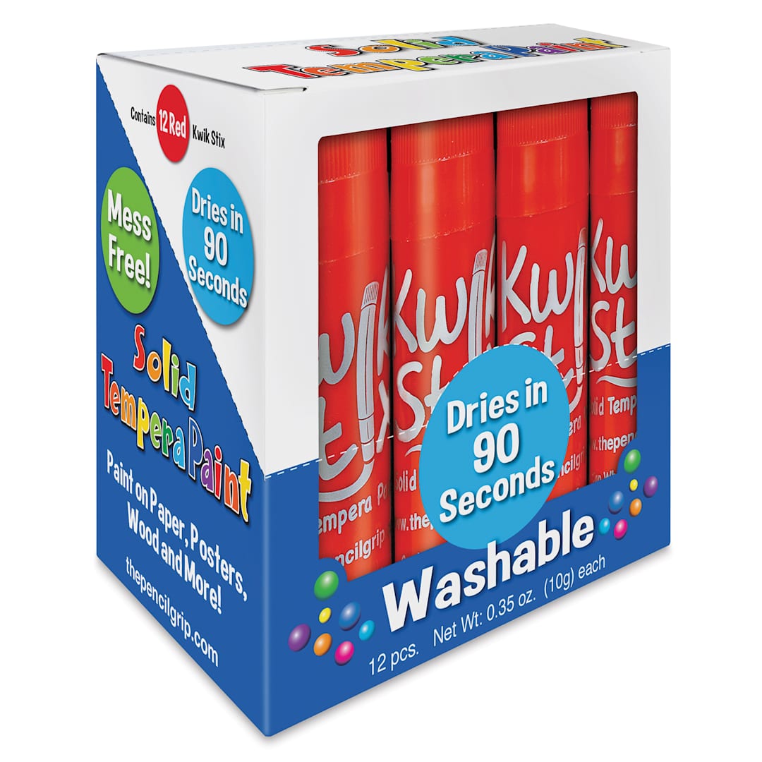 Open in modal - Kwik Stix Tempera Paint Sticks - Red, Set of 12