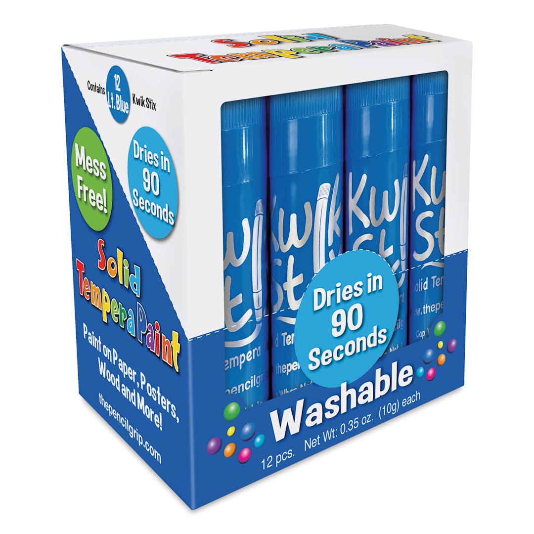 Open in modal - Kwik Stix Tempera Paint Sticks - Light Blue, Set of 12