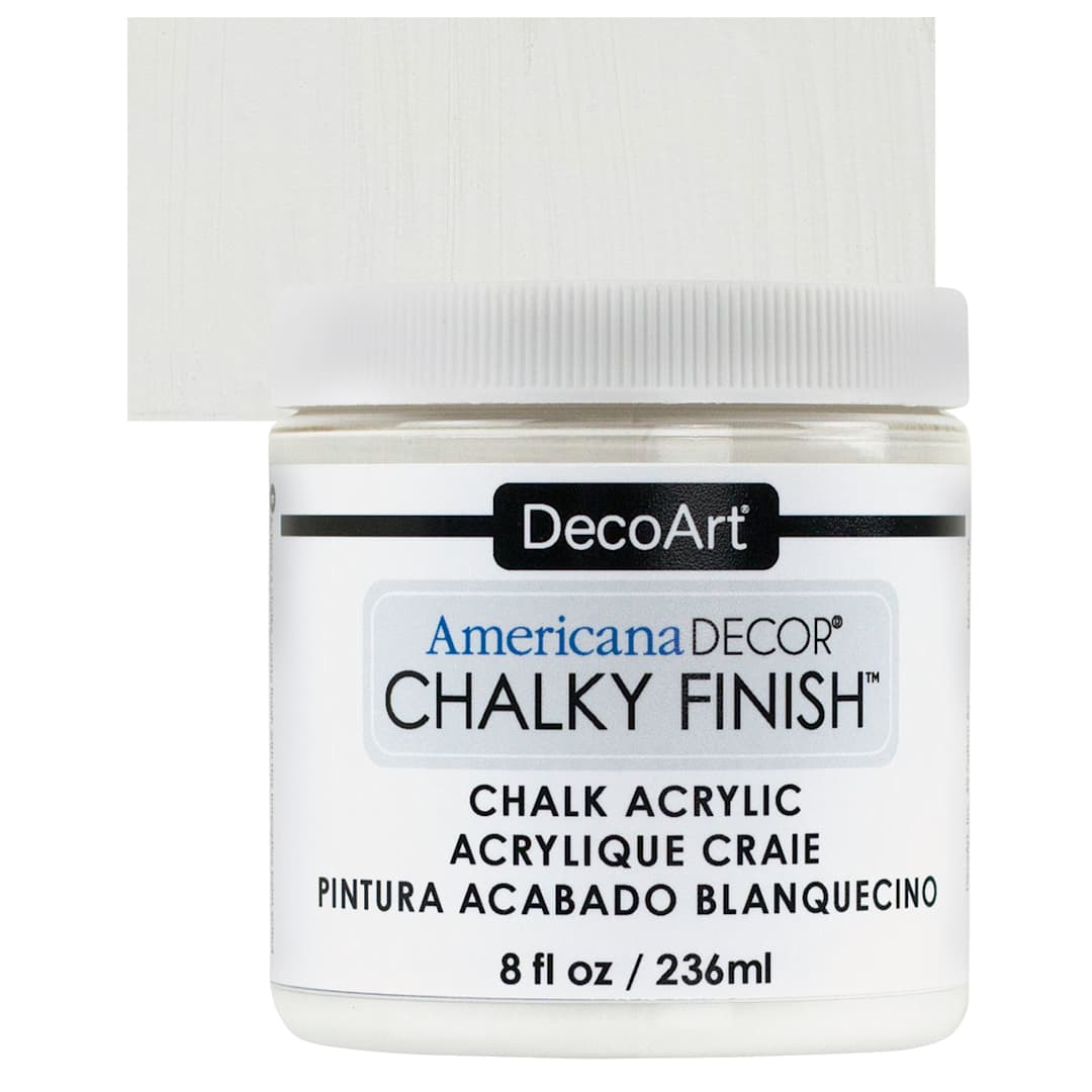 Open in modal - DecoArt Americana Decor Chalky Finish Paint - Everlasting, 8 oz jar and swatch