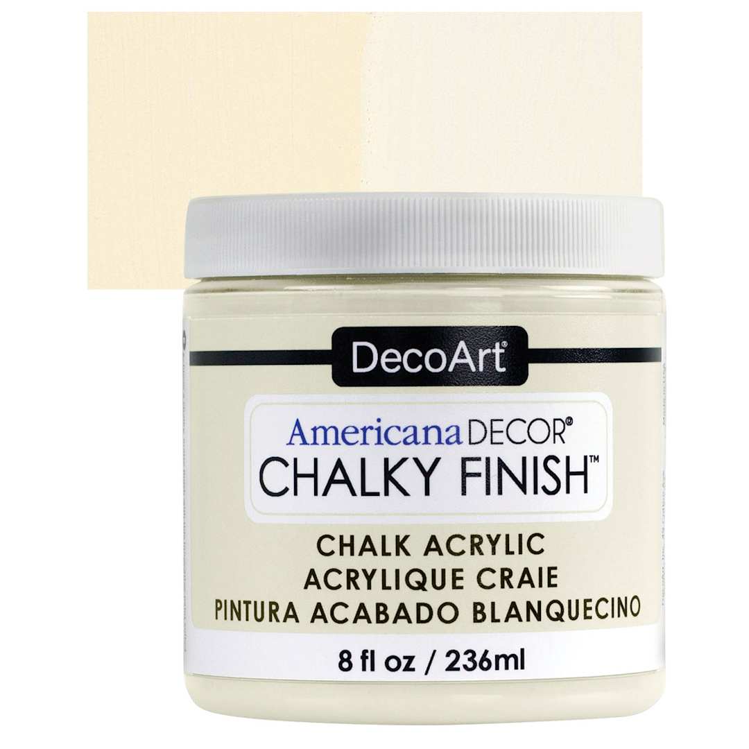 Open in modal - DecoArt Americana Decor Chalky Finish Paint - Lace, 8 oz jar and swatch