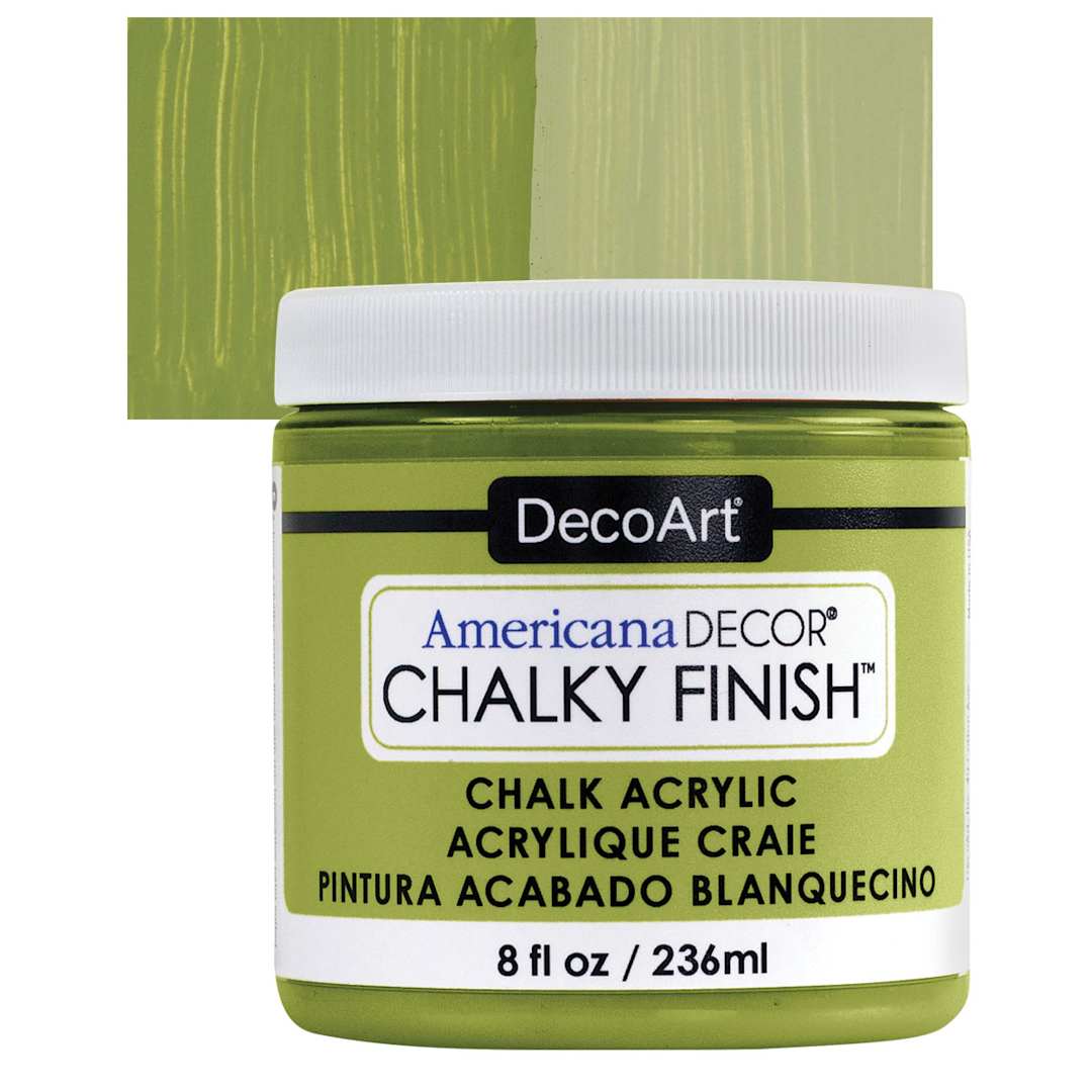 Open in modal - DecoArt Americana Decor Chalky Finish Paint - New Life, 8 oz jar and swatch
