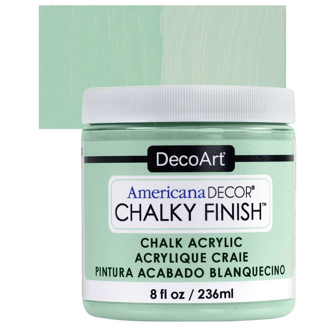 Open in modal - DecoArt Americana Decor Chalky Finish Paint - Refreshing, 8 oz jar and swatch