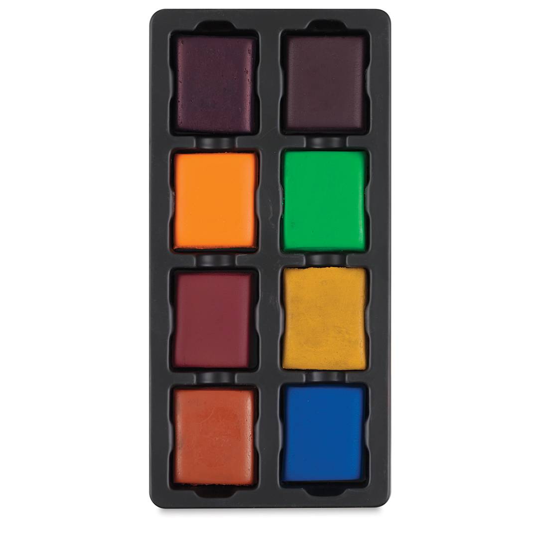 Open in modal - Richeson Semi-Moist Tempera Cake - 8-Color Secondary Set with Tray