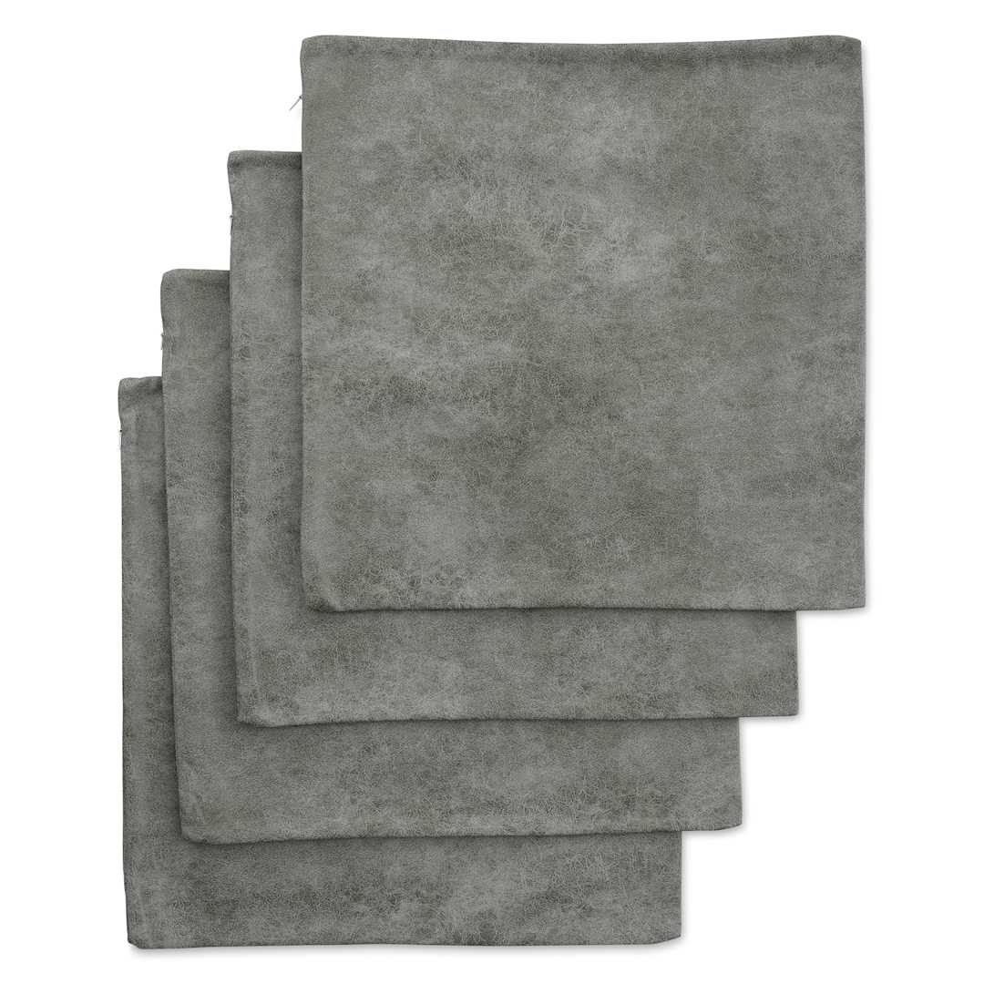 Open in modal - Craft Express Sublimation Printing Square Pillow Case - Dark Grey Vegan Leather, Pkg of 4 (out of packaging)