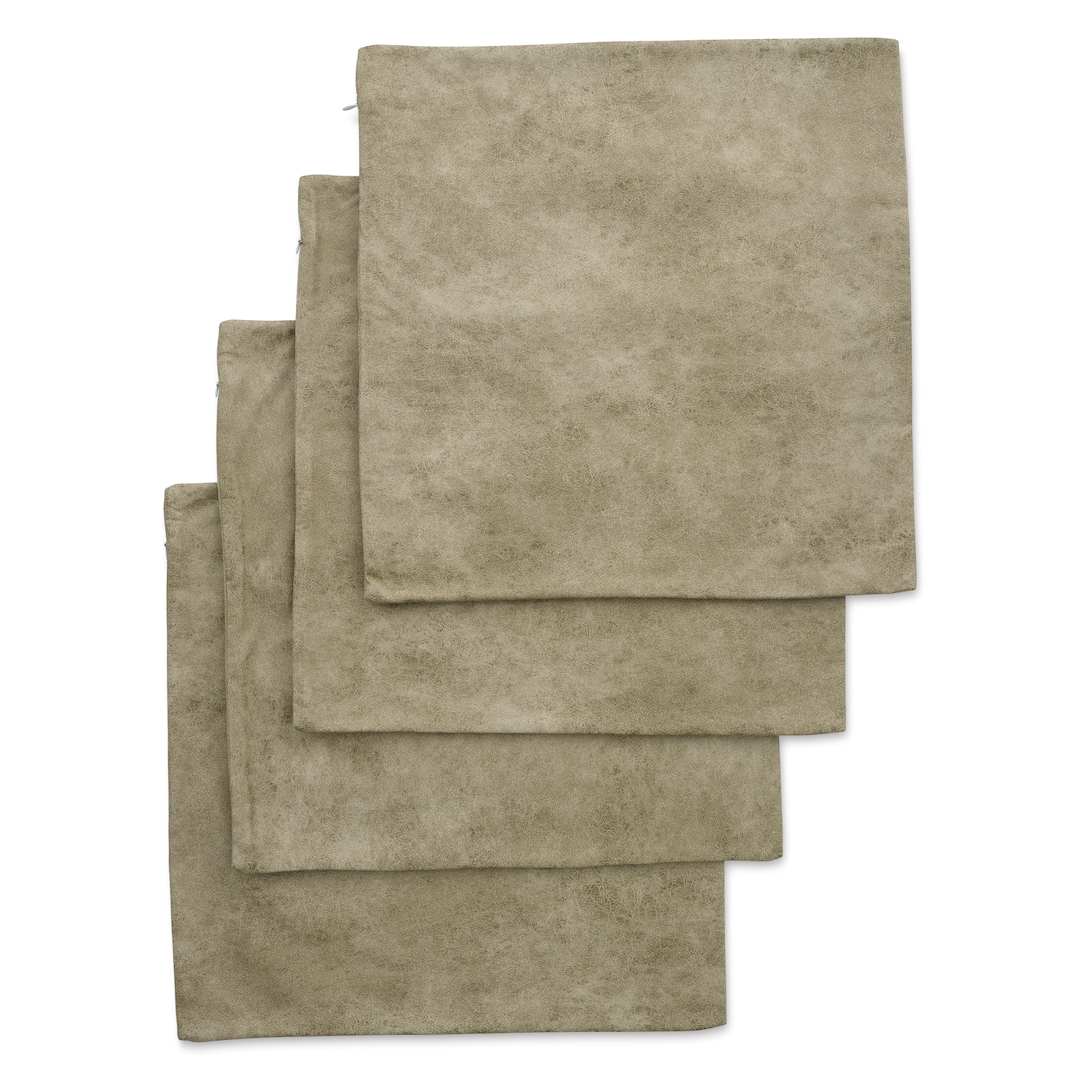 Open in modal - Craft Express Sublimation Printing Square Pillow Case - Brown Vegan Leather, Pkg of 4 (out of packaging)