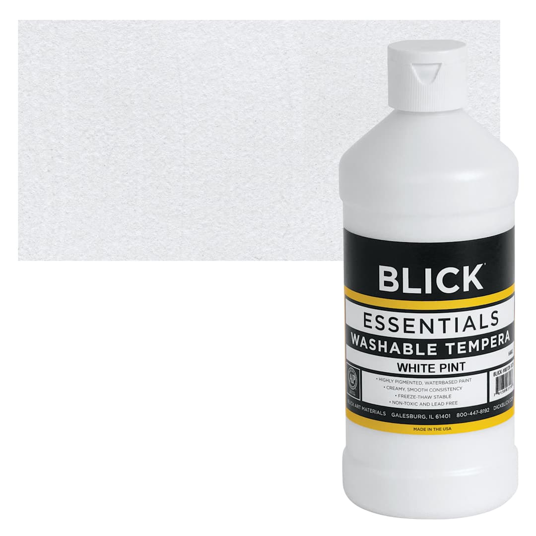 Open in modal - Blick Washable Tempera Paint - White, 16 oz and swatch