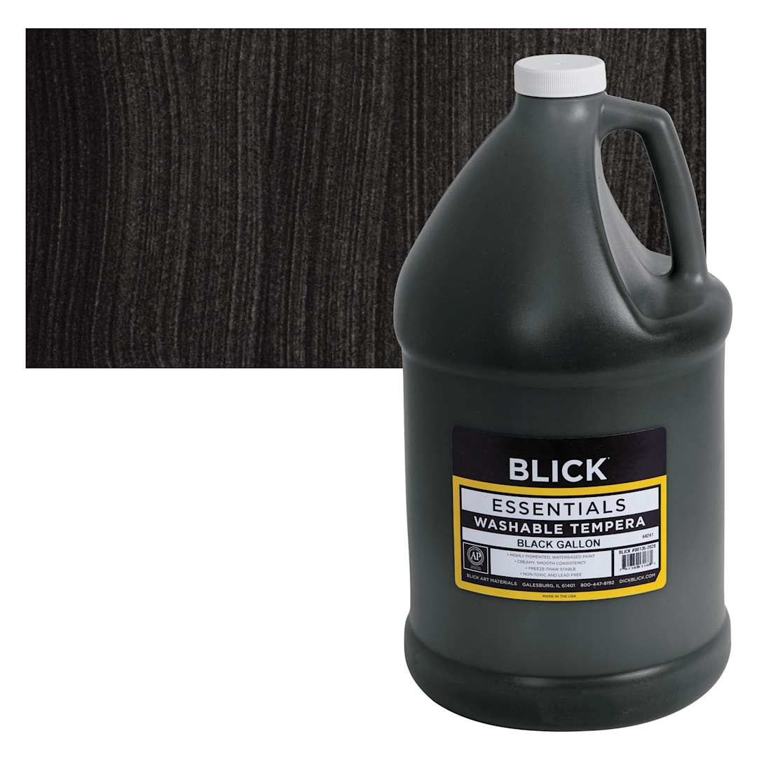Open in modal - Blick Washable Tempera Paint - Black, Gallon and swatch