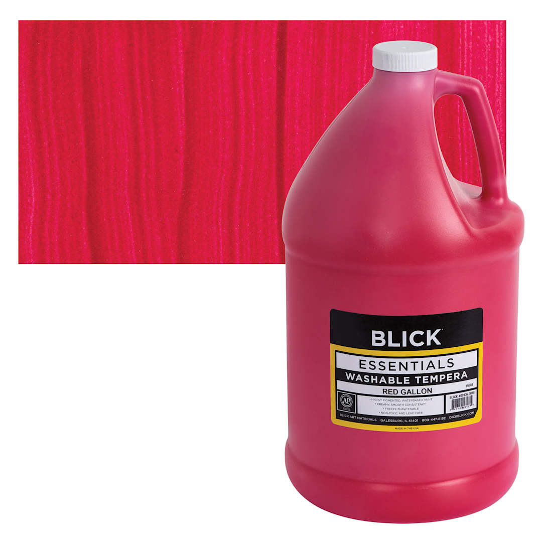Open in modal - Blick Washable Tempera Paint - Red, Gallon and swatch