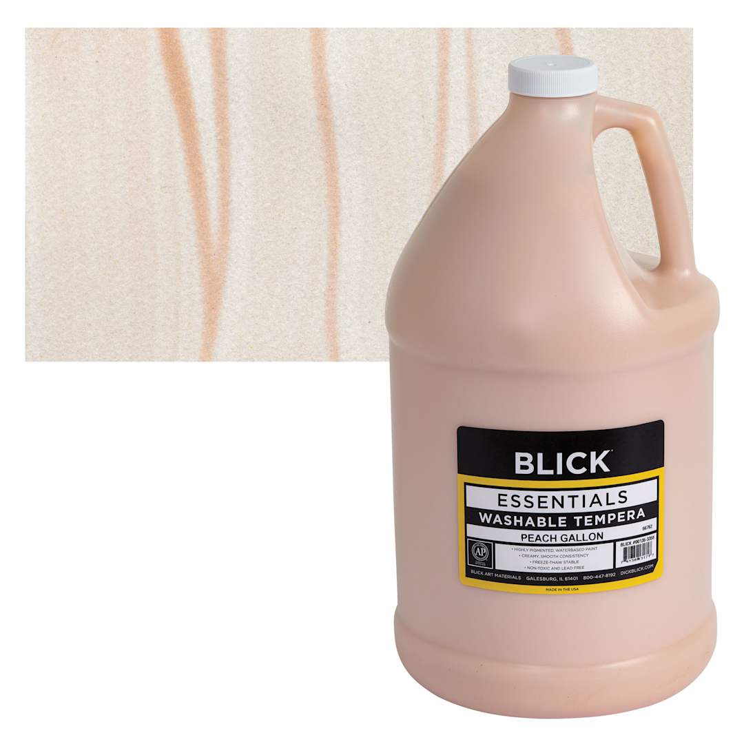 Open in modal - Blick Washable Tempera Paint - Peach, Gallon and swatch