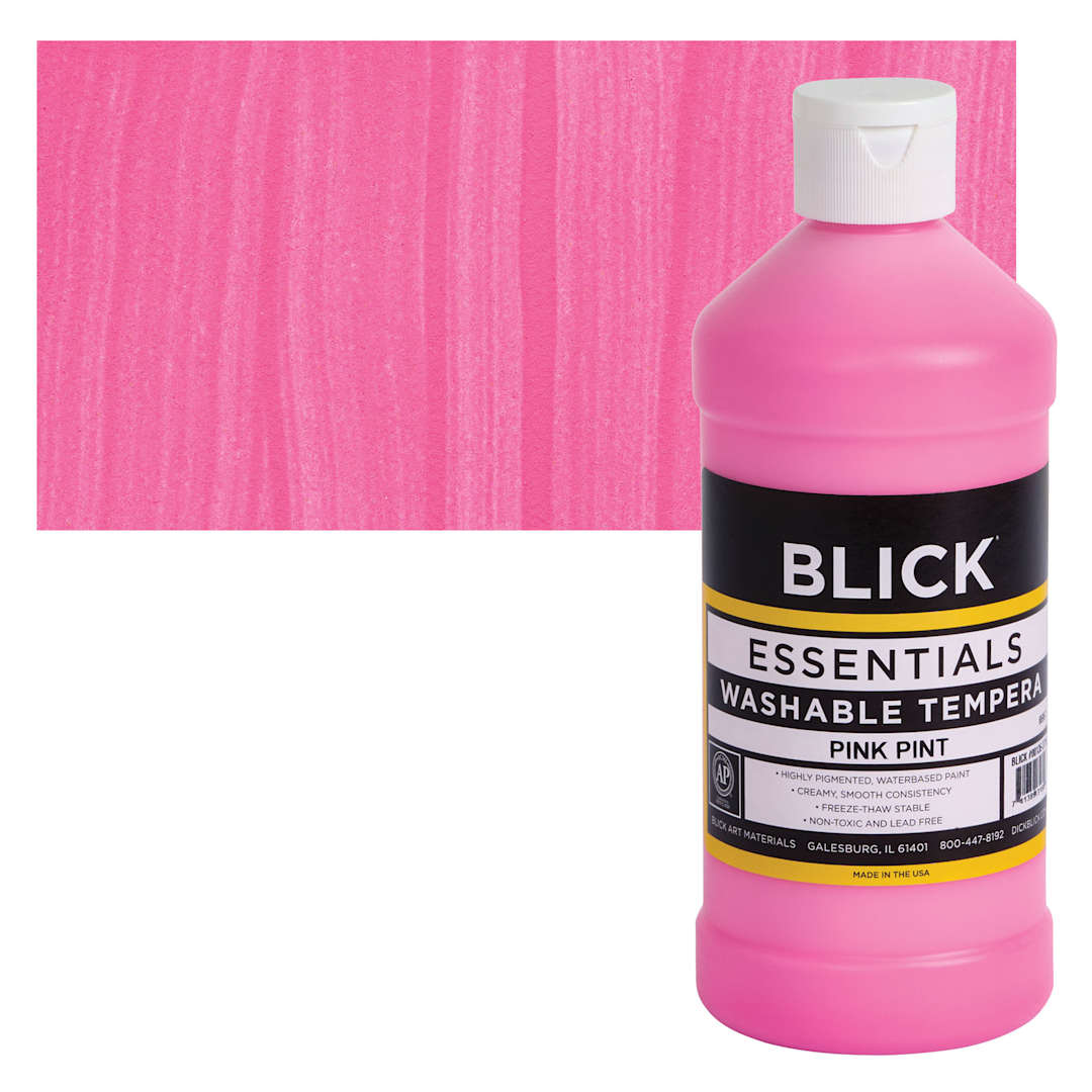 Open in modal - Blick Washable Tempera Paint - Pink, 16 oz and swatch