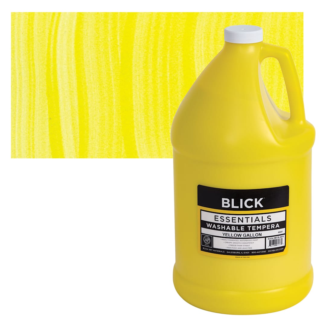 Open in modal - Blick Washable Tempera Paint - Yellow, Gallon and swatch