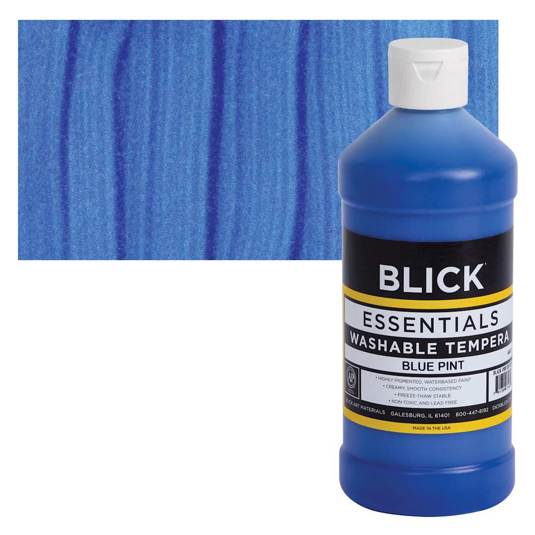 Open in modal - Blick Washable Tempera Paint - Blue, 16 oz and swatch