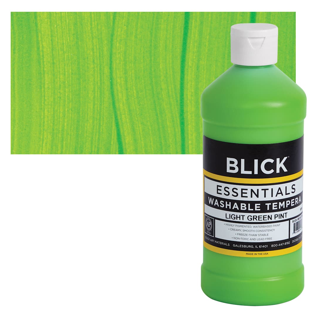 Open in modal - Blick Washable Tempera Paint - Light Green, 16 oz and swatch