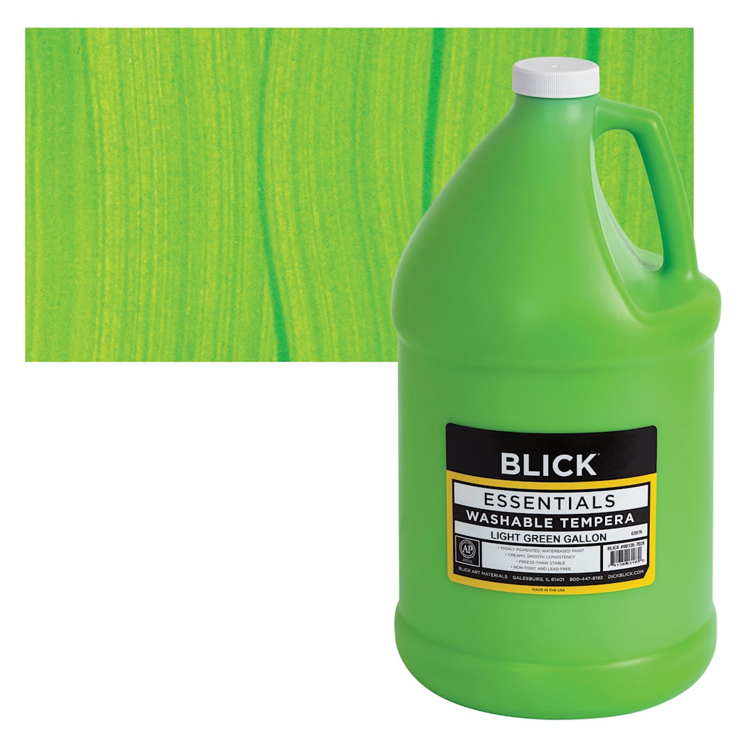 Open in modal - Blick Washable Tempera Paint - Light Green, Gallon and swatch