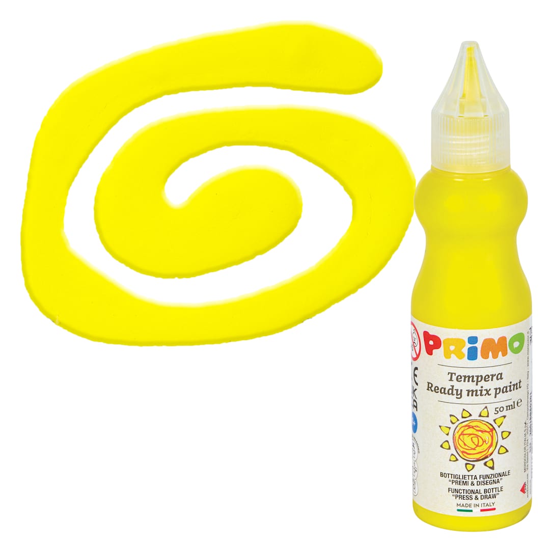 Open in modal - Primo Tempera Paint - Primary Yellow, 50 ml bottle and swatch