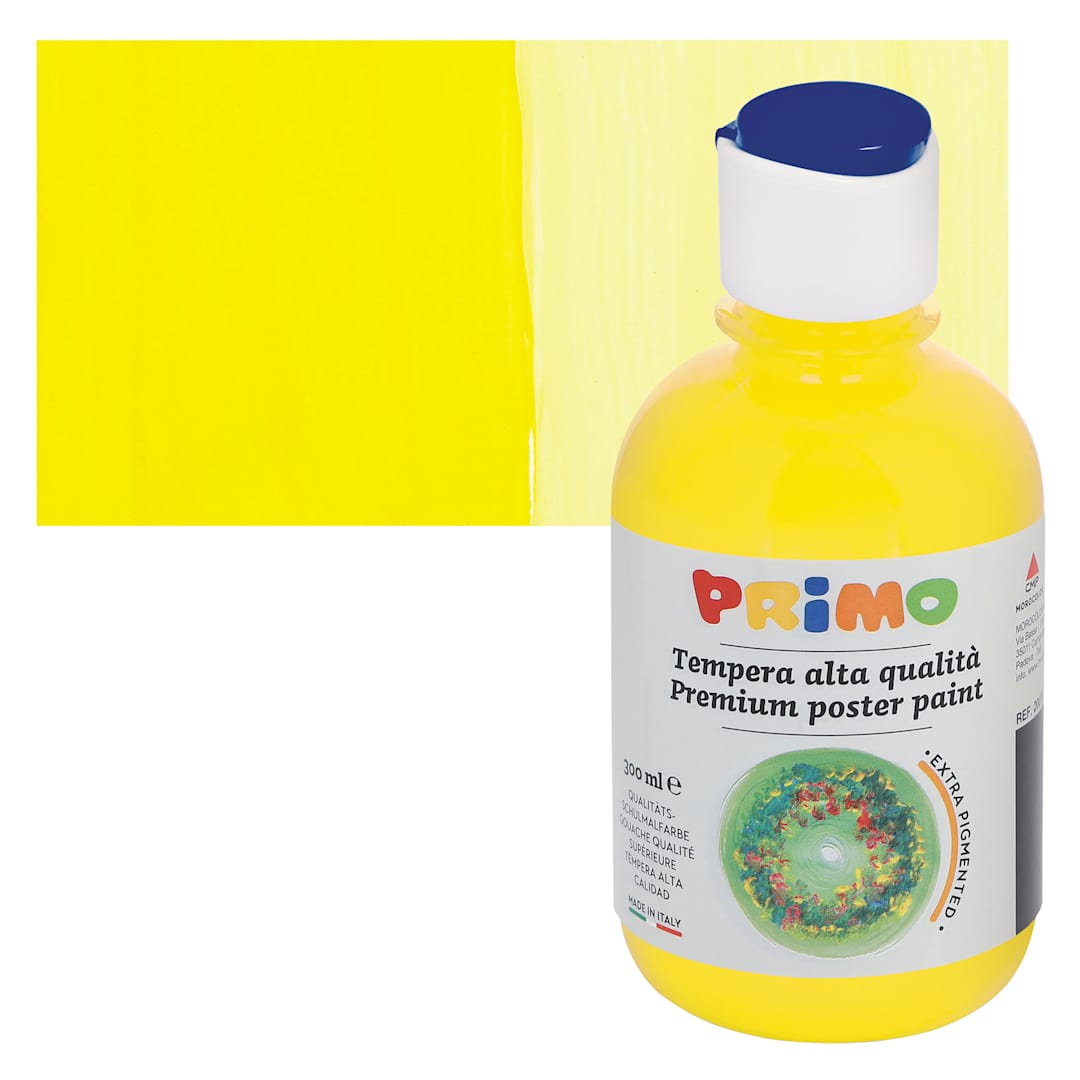 Open in modal - Primo Premium Tempera Paint - Yellow, 300 ml bottle and swatch