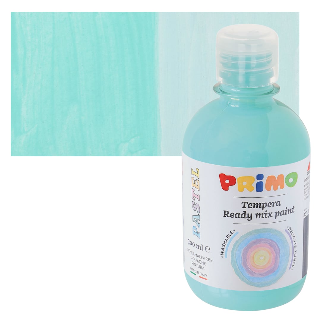 Open in modal - Primo Premium Tempera Paint - Pastel Green - bottle and swatch