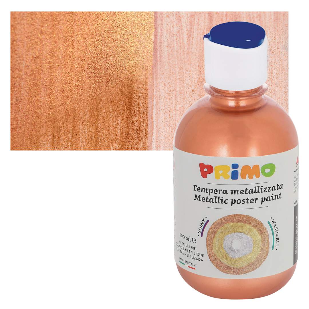 Open in modal - Primo Premium Tempera Paint - Metallic Copper, 300 ml bottle and swatch