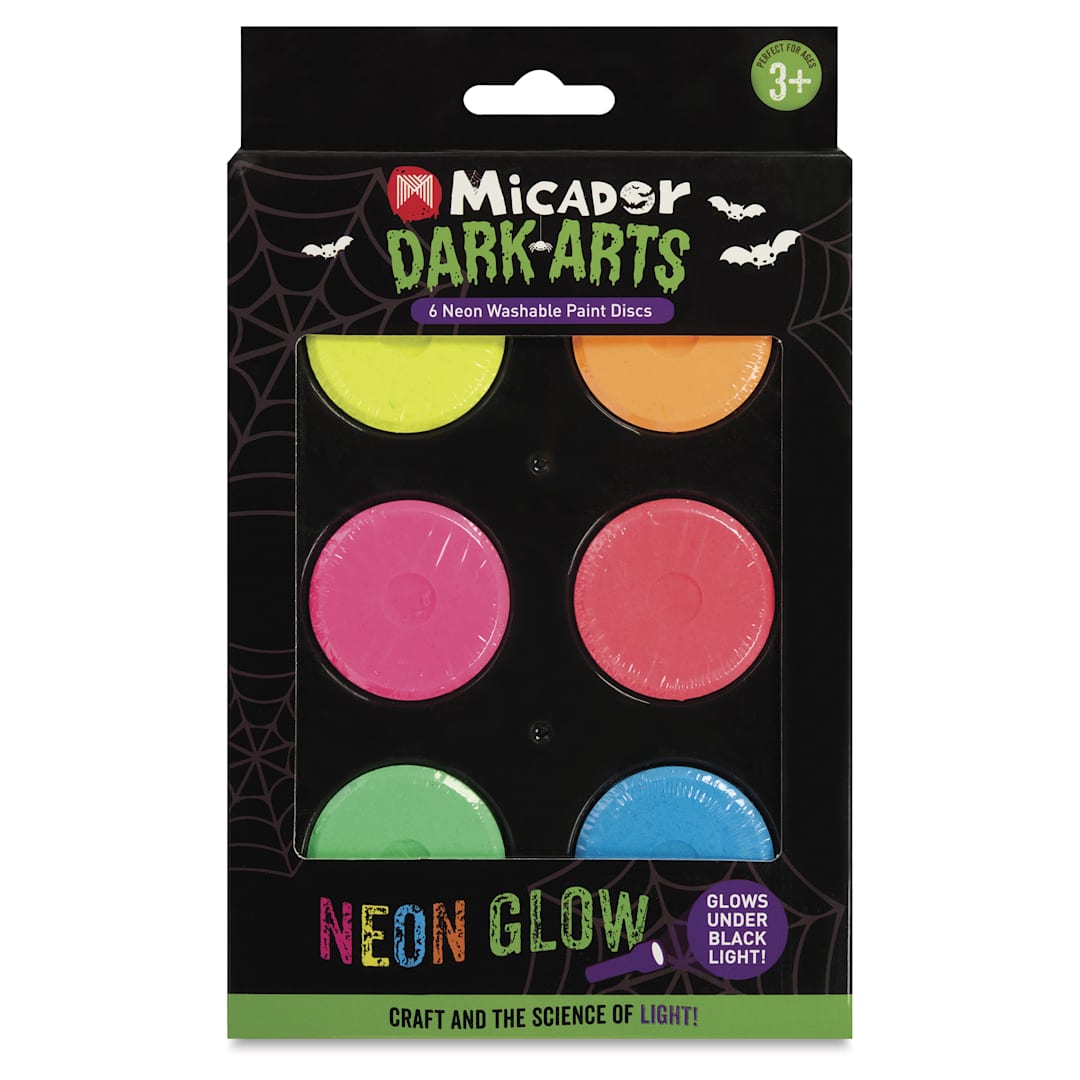 Open in modal - Micador Dark Arts Neon Jumbo Tempera Cakes - Set of 6 front