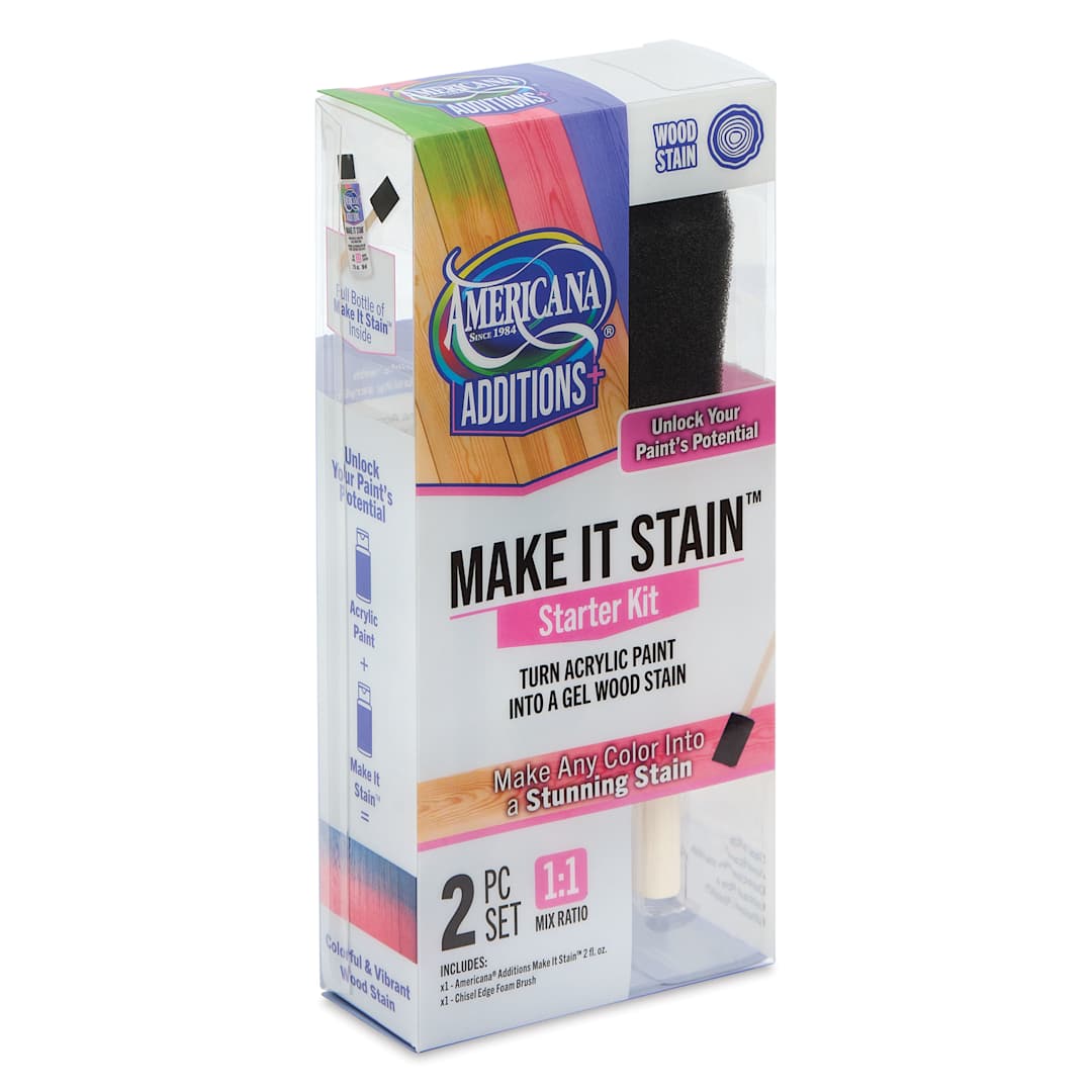 Open in modal - DecoArt Americana Additions Make It Stain Gel Wood Stain Medium - Set of 2