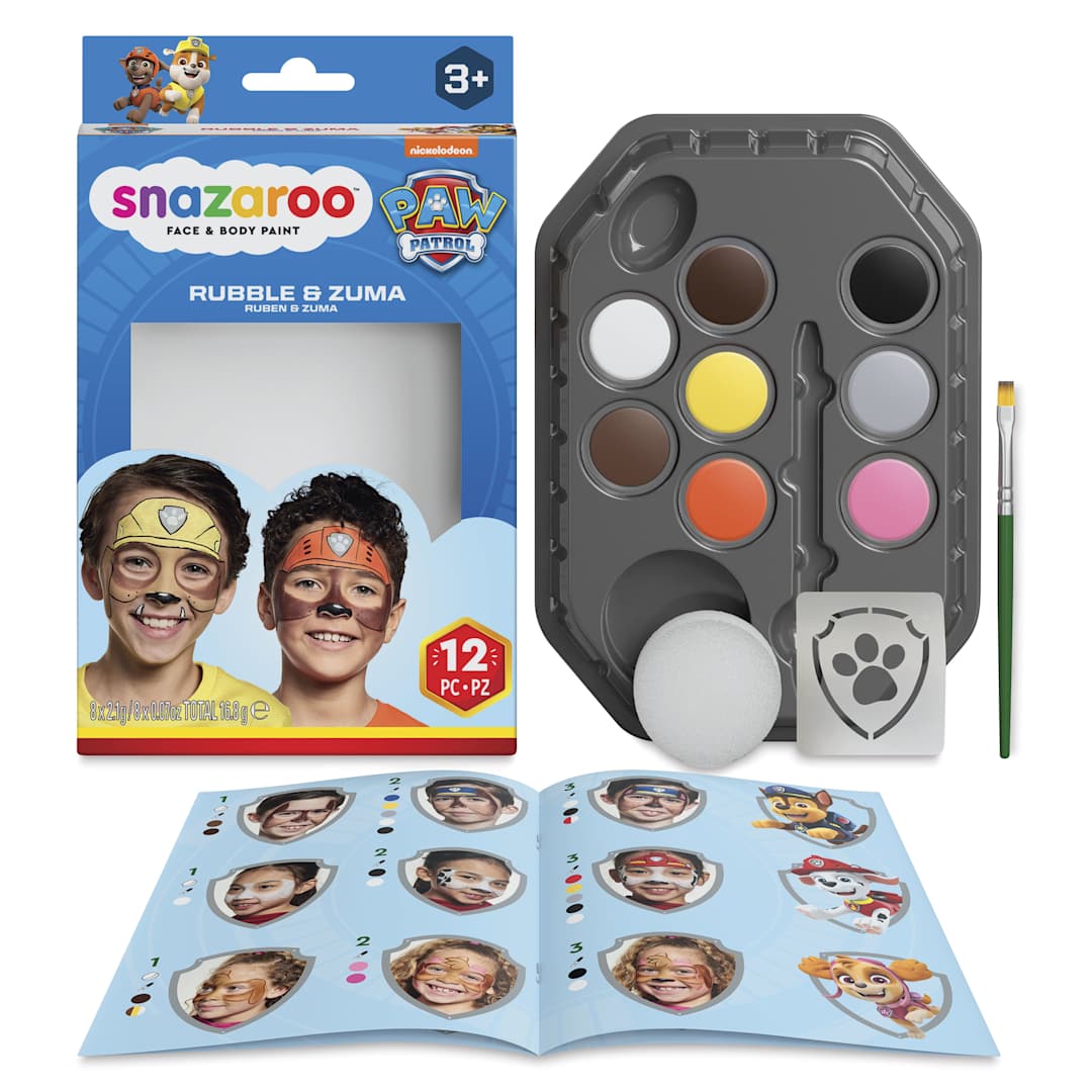 Open in modal - Snazaroo Face Paints - Set of 12, Rubble & Zuma Paw Patrol