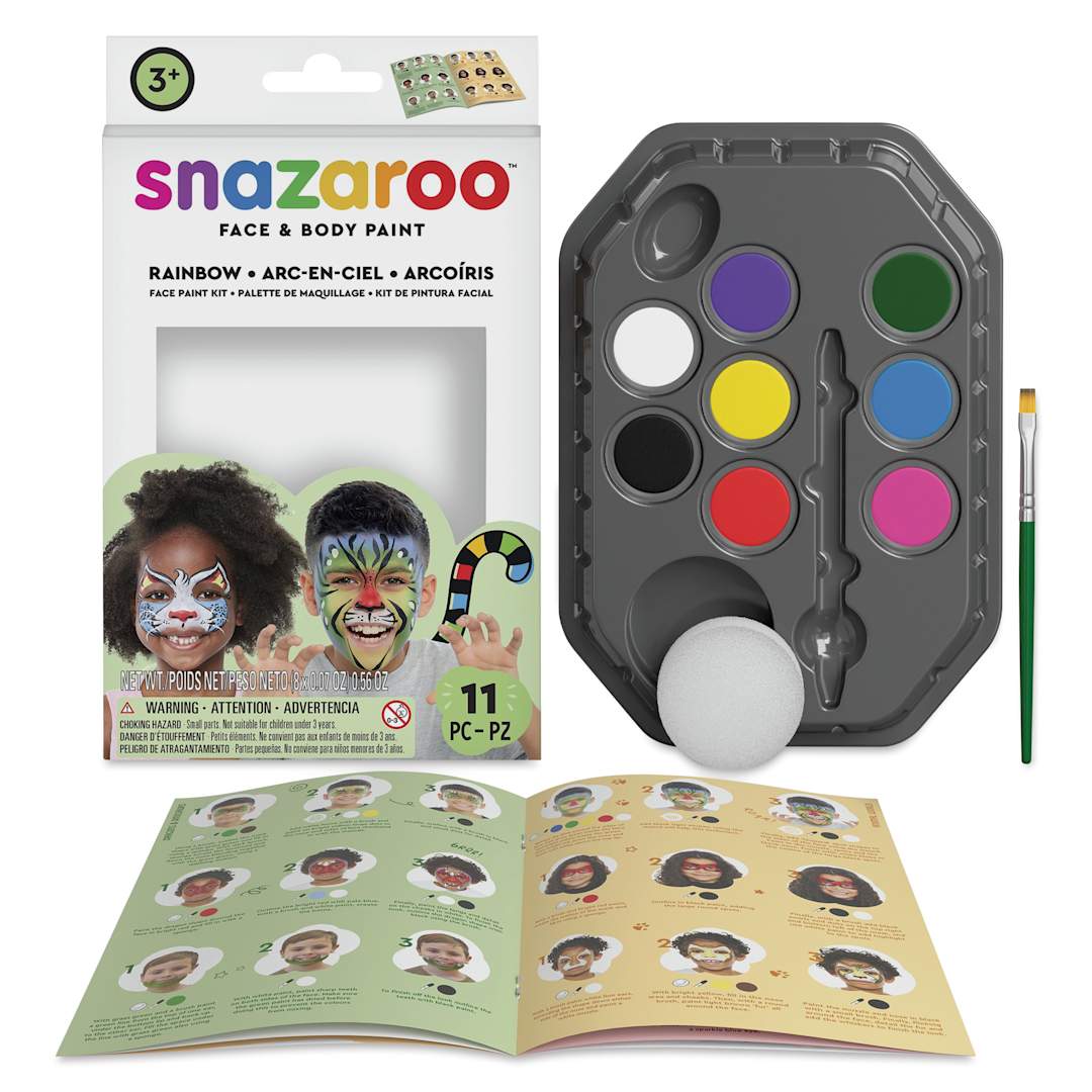 Open in modal - Snazaroo Face Paints - Rainbow Face Paint Kit, Set of 12