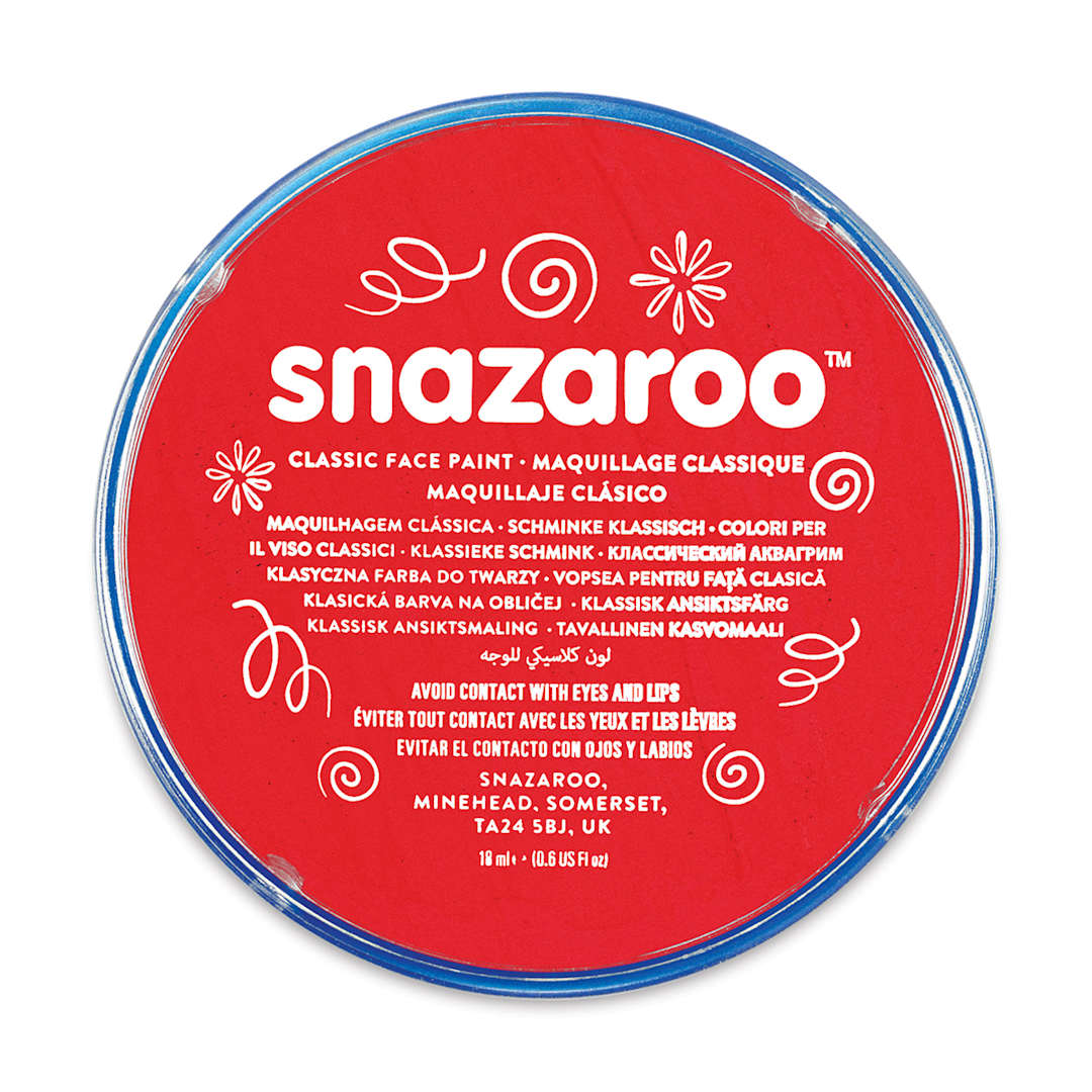 Open in modal - Snazaroo Face Paints - Top view of jar of Red Face Paint