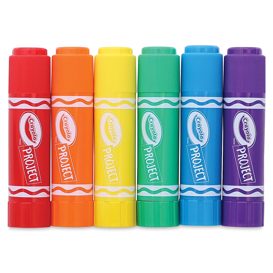 Open in modal - Crayola Quick Dry Paint Sticks - Set of 6, caps on