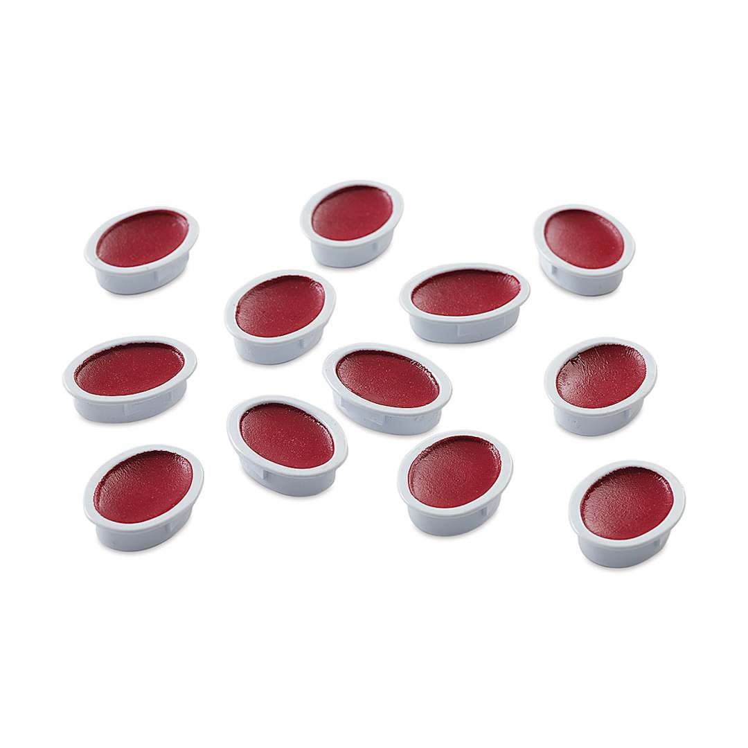 Open in modal - Prang Semi-Moist Watercolor Pans - Set of 12 Refill Pans, Red, Oval