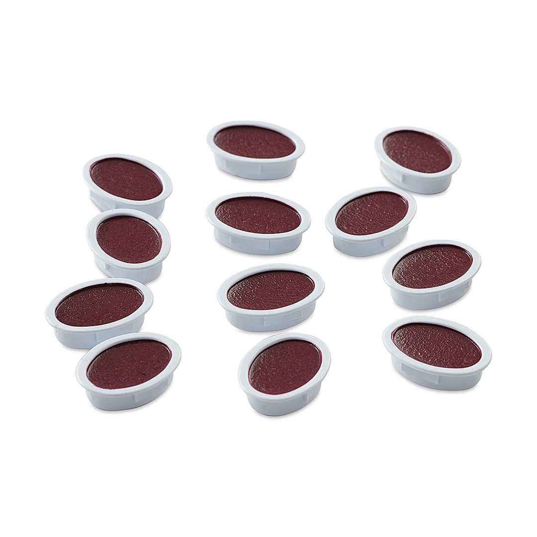 Open in modal - Prang Semi-Moist Watercolor Pans - Set of 12 Refill Pans, Magenta, Oval