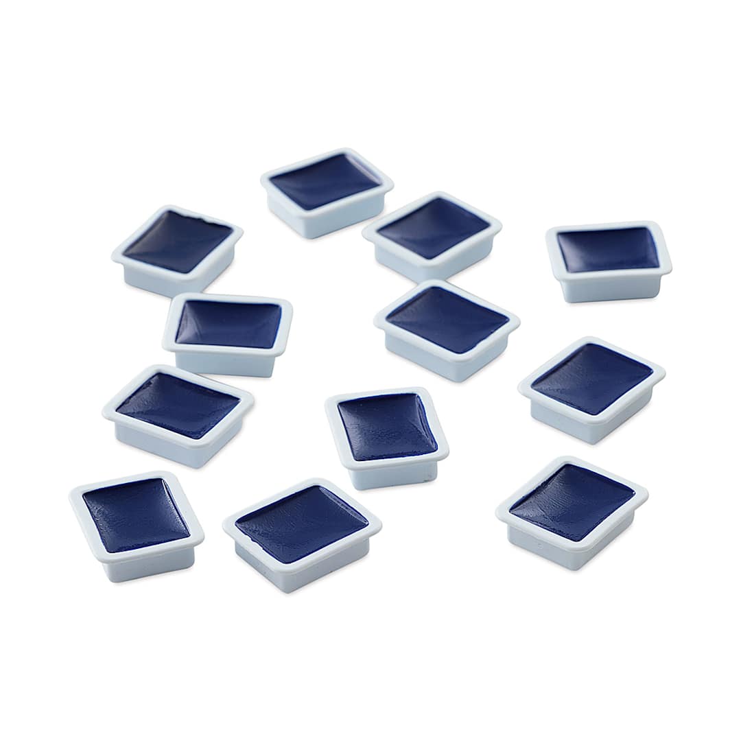 Open in modal - Prang Semi-Moist Watercolor Pans - Set of 12 Refill Pans, Blue, Square