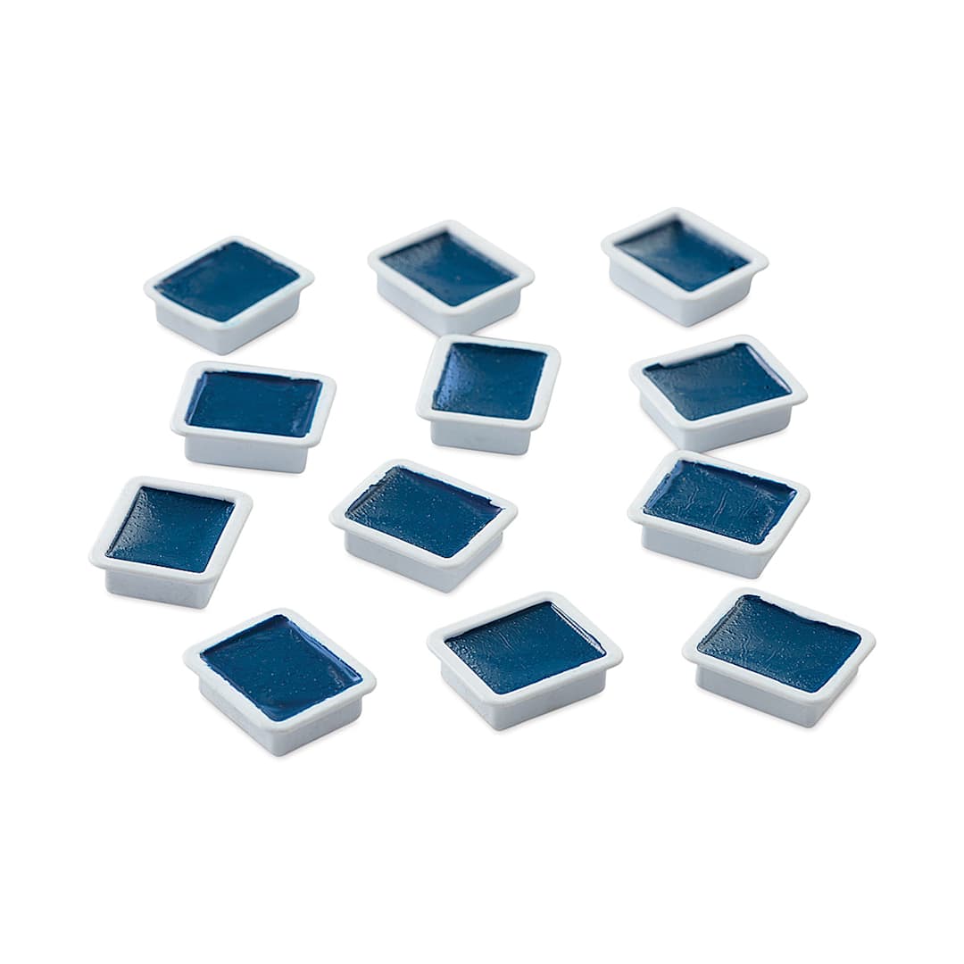 Open in modal - Prang Semi-Moist Watercolor Pans - Set of 12 Refill Pans, Turquoise Blue, Square