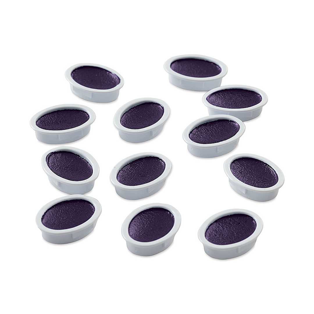 Open in modal - Prang Semi-Moist Watercolor Pans - Set of 12 Refill Pans, Violet, Oval