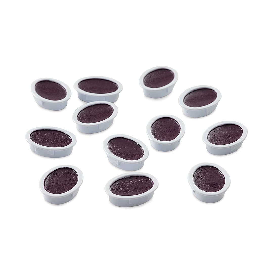 Open in modal - Prang Semi-Moist Watercolor Pans - Set of 12 Refill Pans, Red-Violet, Oval