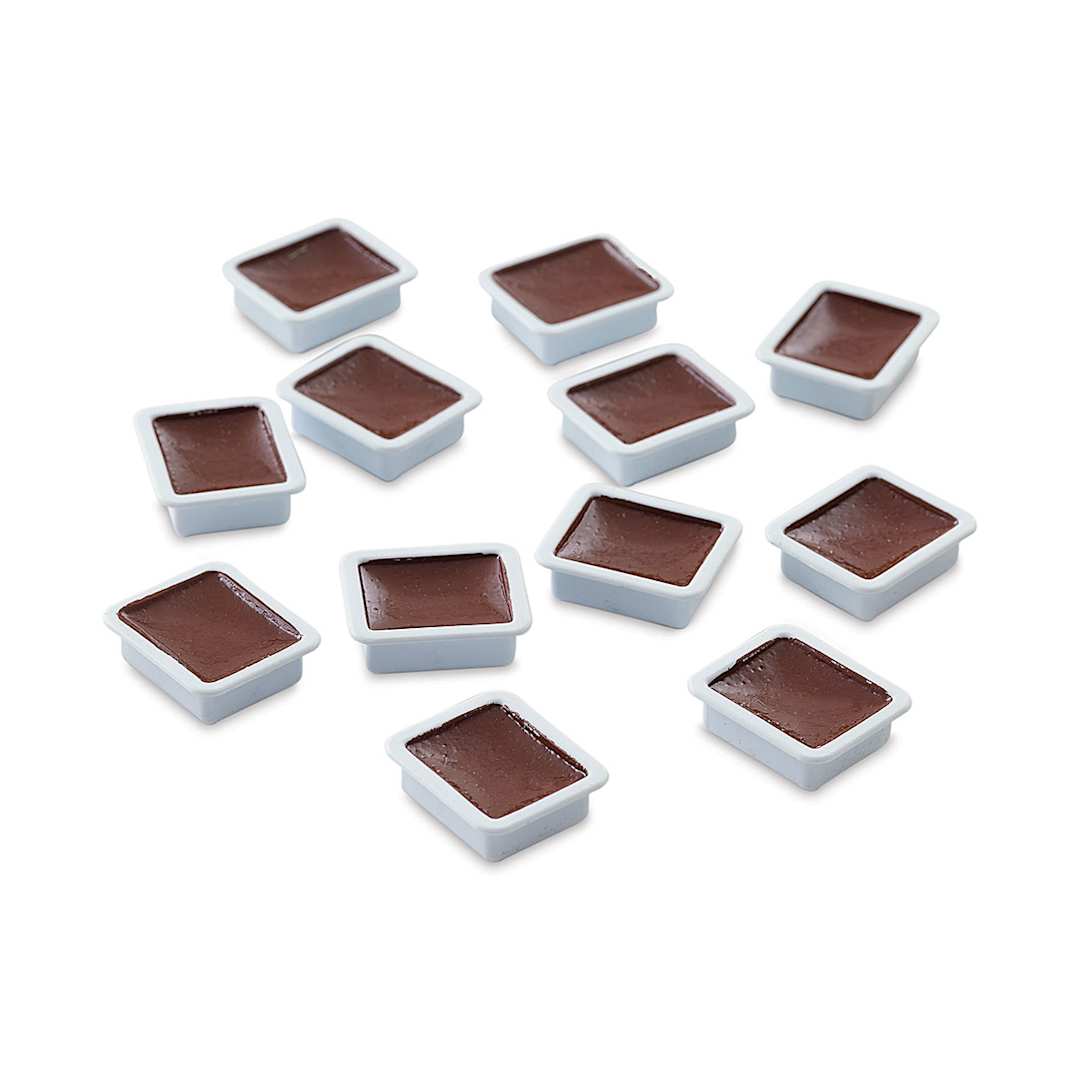 Open in modal - Prang Semi-Moist Watercolor Pans - Set of 12 Refill Pans, Brown, Square