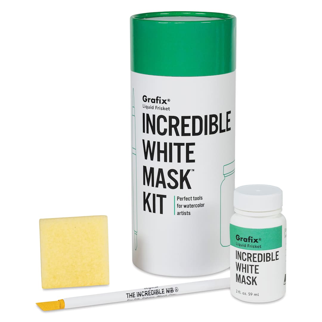 Open in modal - Grafix Incredible White Mask Frisket Kit - Liquid Frisket and Dipstik Kit