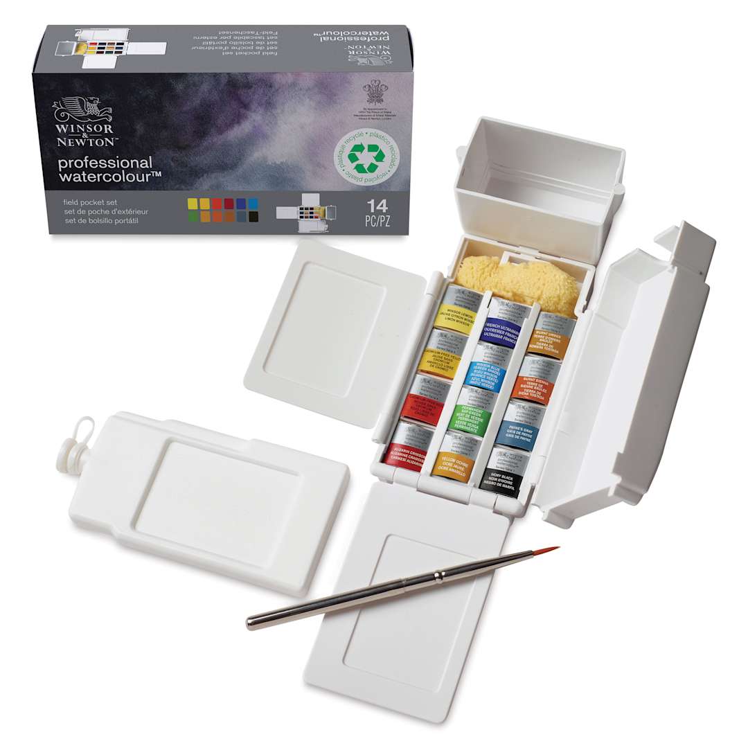 Open in modal - Winsor & Newton Professional Watercolor - Set of 12 Field Pocket Set,  Assorted