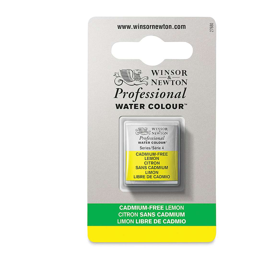 Open in modal - Winsor & Newton Artists' Watercolor - Cadmium-Free Lemon, Half-Pan