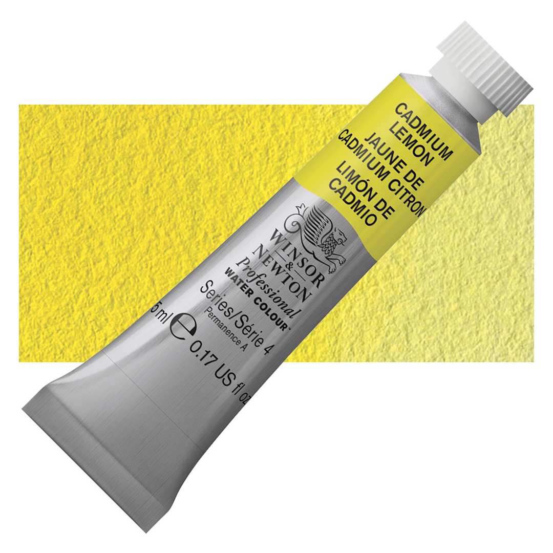 Open in modal - Winsor & Newton Professional Watercolor - Cadmium Lemon, 5 ml Tube and swatch