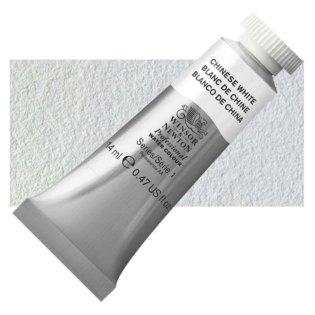 Open in modal - Winsor & Newton Professional Watercolor - Chinese White, 14 ml tube and swatch