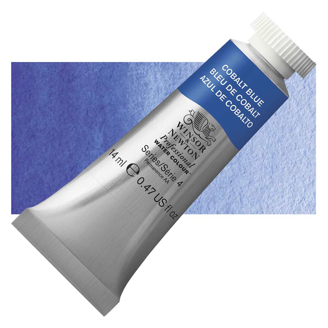 Open in modal - Winsor & Newton Professional Watercolor -  Cobalt Blue, 14 ml tube and swatch
