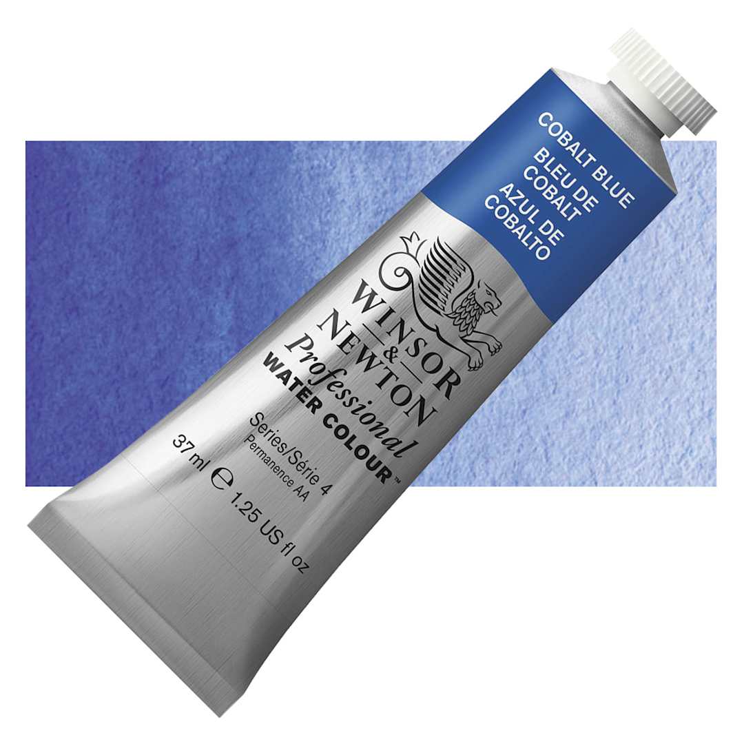 Open in modal - Winsor & Newton Professional Watercolor -  Cobalt Blue, 37 ml tube and swatch