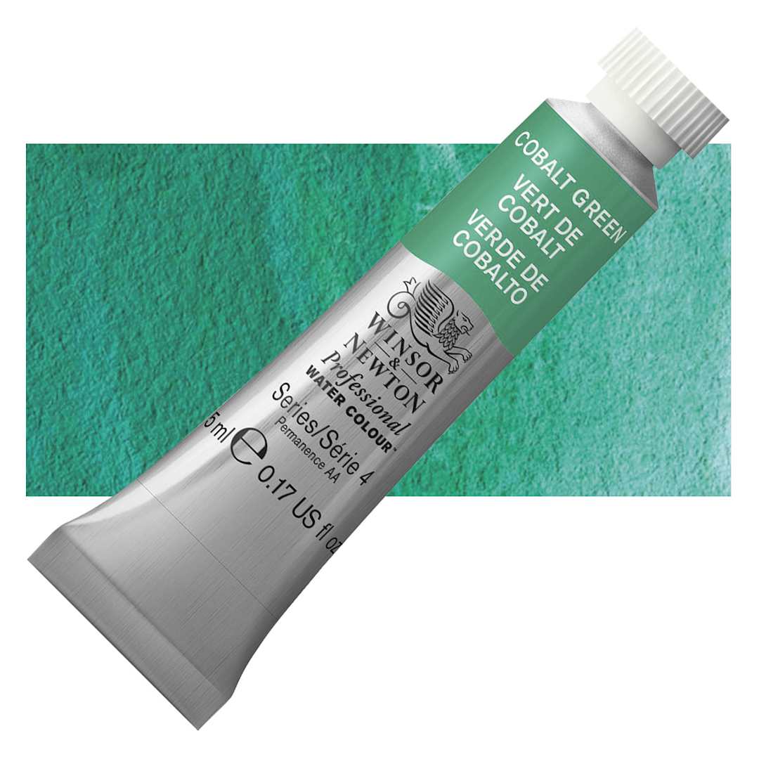 Open in modal - Winsor & Newton Professional Watercolor - Cobalt Green, 5 ml Tube and swatch