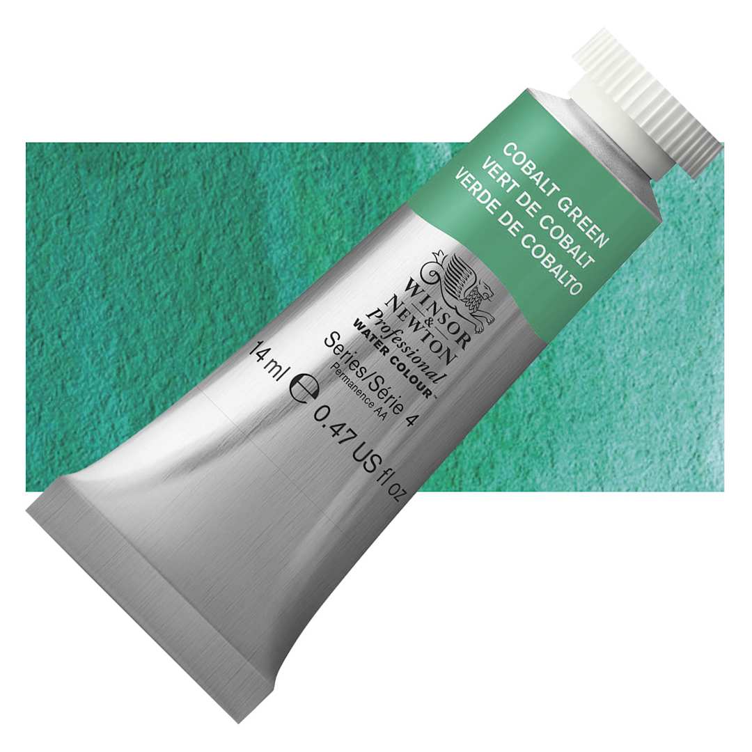 Open in modal - Winsor & Newton Professional Watercolor - Cobalt Green, 14 ml tube and swatch