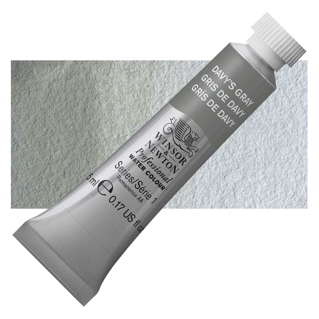 Open in modal - Winsor & Newton Professional Watercolor - Davy's Gray, 5 ml Tube and swatch