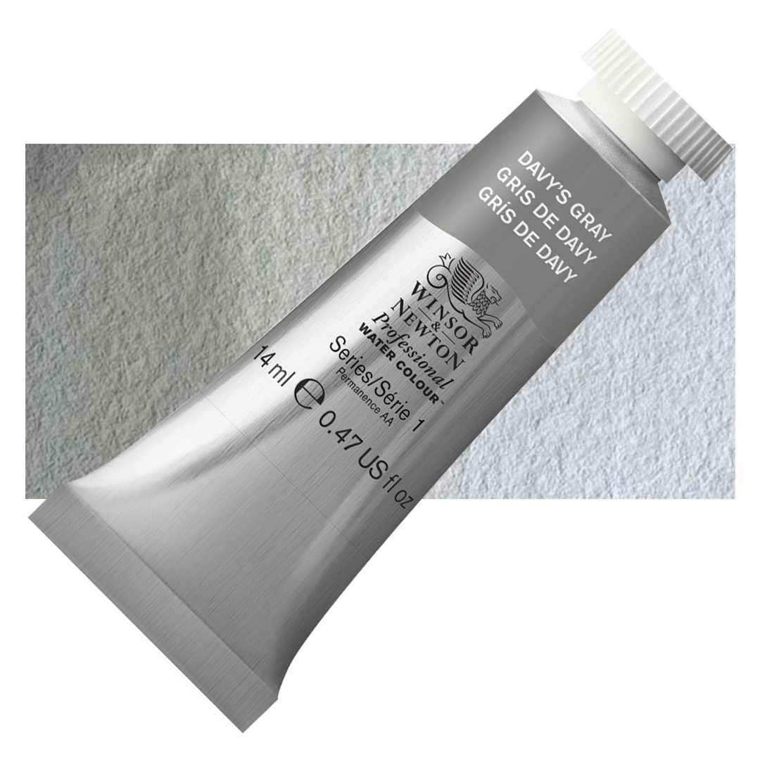Open in modal - Winsor & Newton Professional Watercolor - Davy's Gray, 14 ml Tube and swatch